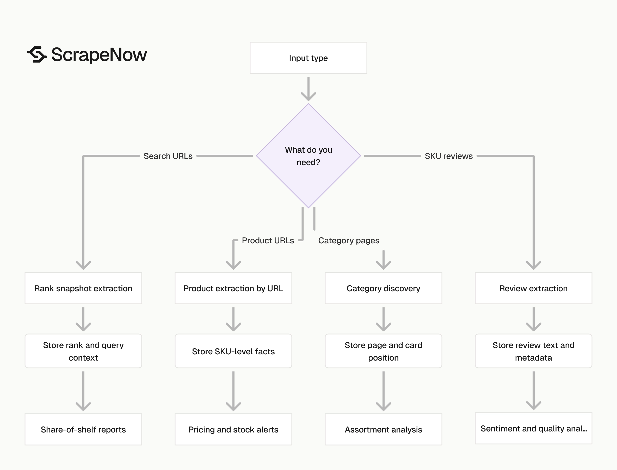 Flipkart Scraper input type routing