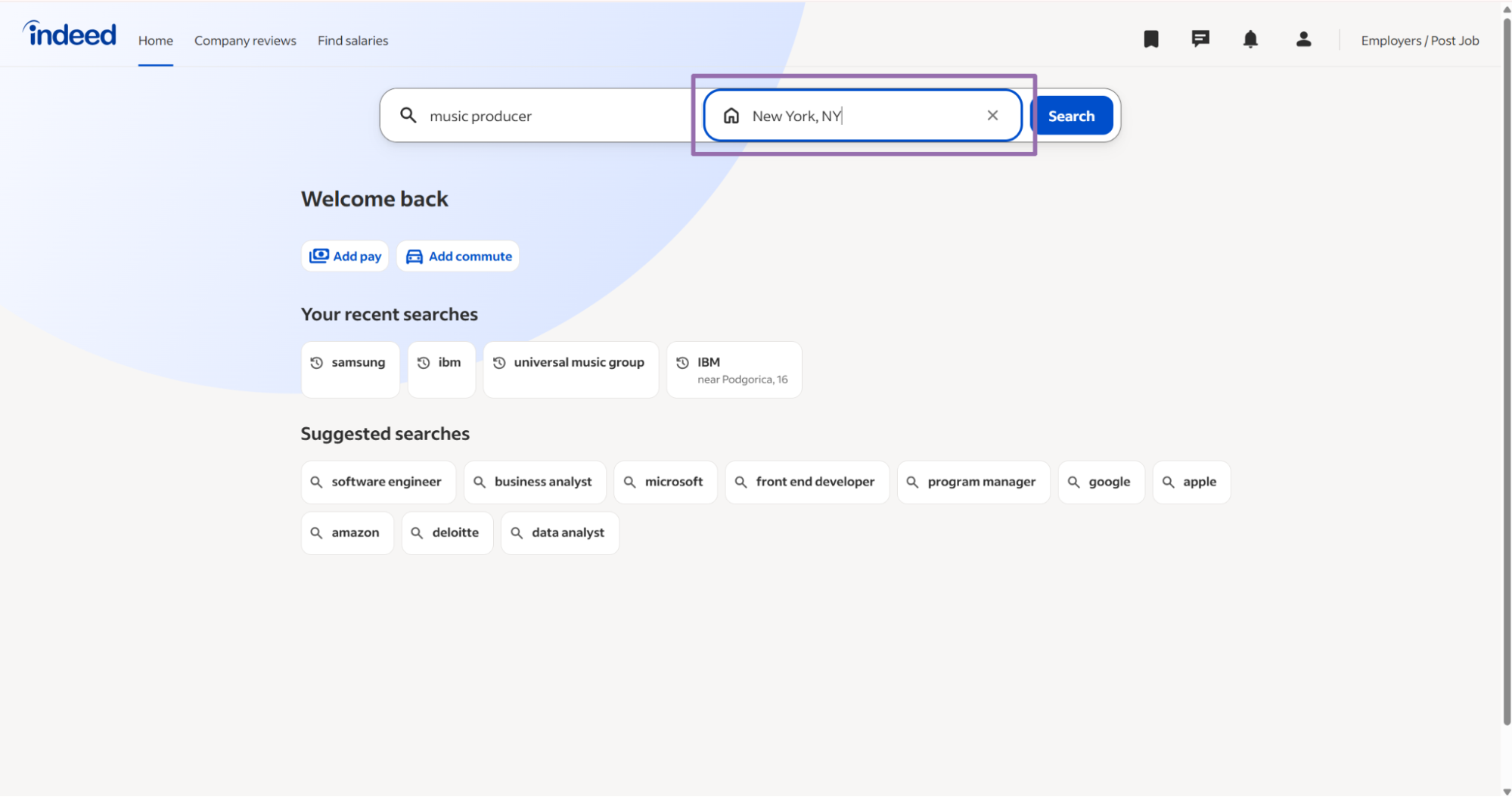 Pick the domain and filters that match the search you want to run