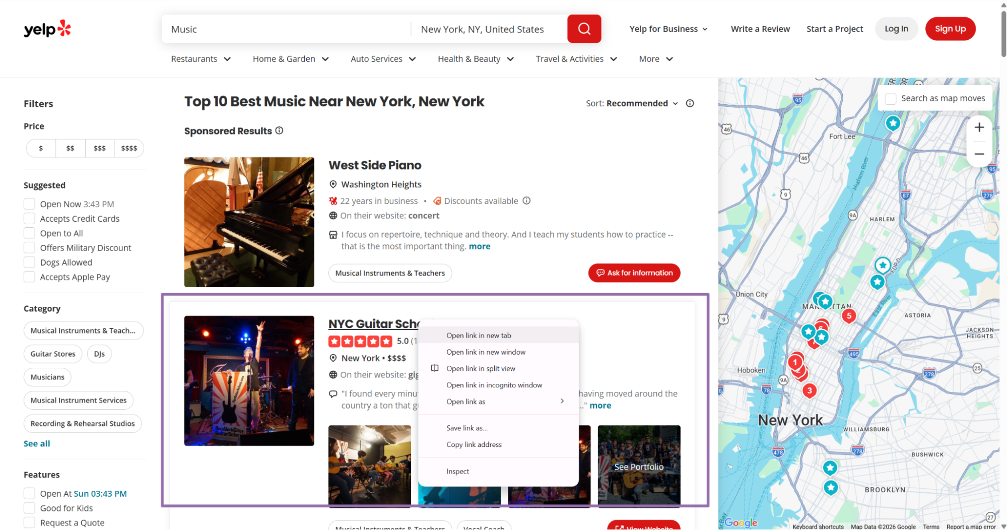 Run the search and open the results page